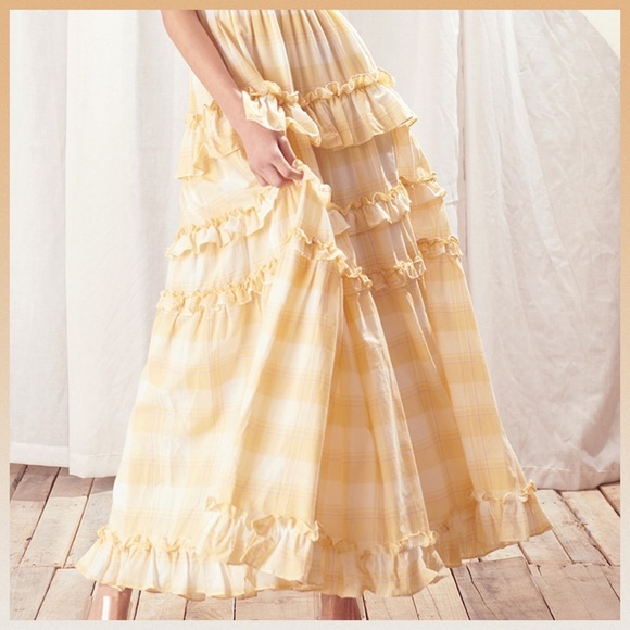 🌴 Storia Sunny Days" Beautiful Tiered Ruffled Smocked Bodice Lined Maxi Dress - Picture 7 of 16